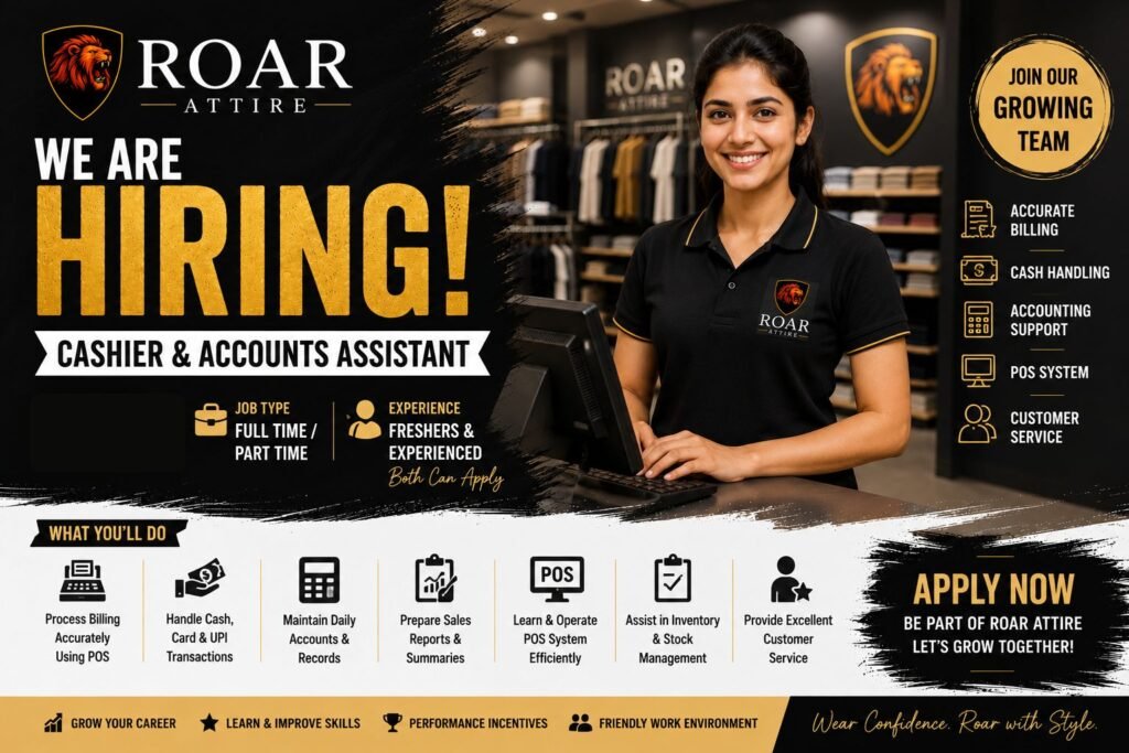 Cashier & Accounts Assistant Vacancy